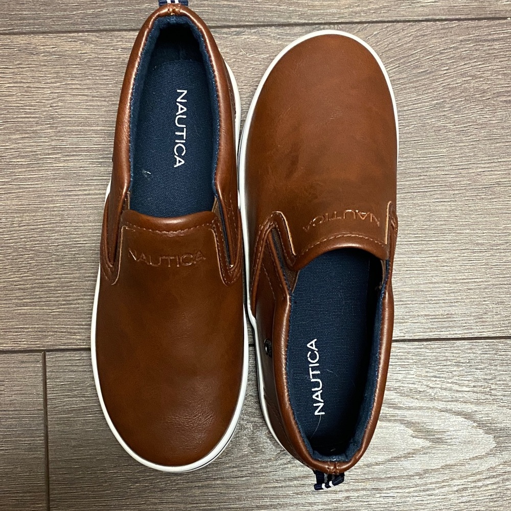 Nautica Kids Brown Slip-On Dress Shoes
